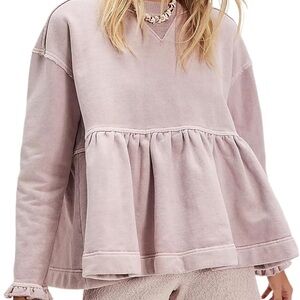 Amazon crewneck ruched babydoll  sweatshirt
